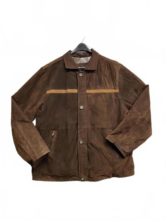 Cherokee Other - Vintage Y2K Cherokee Men's Large Brown Suede Leather Zip Up/Button-Up Jacket